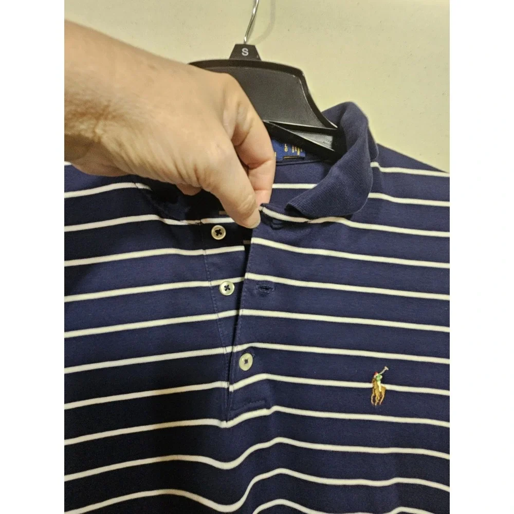 Polo Ralph Lauren Golf Shirt Classic Fit Striped Short Sleeve Mens‎ Sz Large